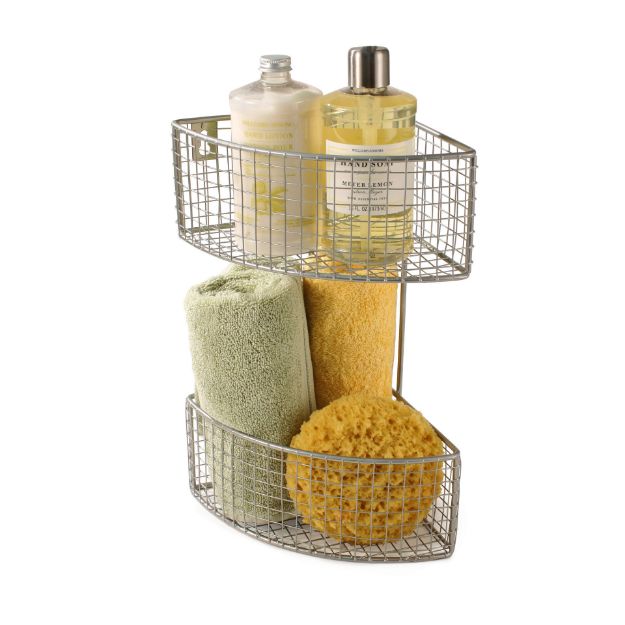 Picture of 2-Tier Corner Storage Basket - Satin Nickel