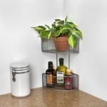 Picture of 2-Tier Corner Storage Basket - Satin Nickel