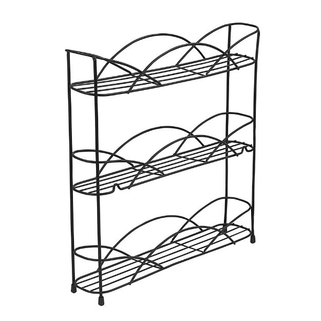 Picture of Countertop & Wall Mount 3-Tier Spice Rack - Black