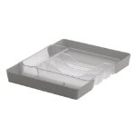 Picture of HEXA® 5-Divider Expandable Silverware Tray — Stone Gray/Clear Frost