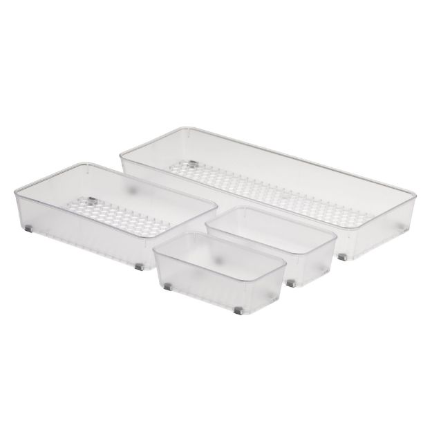 Picture of 4-Piece HEXA Drawer Organizers - Clear Frost