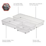 Picture of 4-Piece HEXA Drawer Organizers - Clear Frost