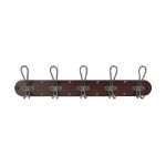 Picture of Millbrook Wall Mount 5-Hook Wood Rack - Coffee