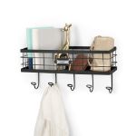 Picture of Vintage Living Wall Mount Basket & Hook Station - Black 