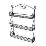 Picture of Scroll Wall Mount 3-Tier Spice Rack - Black