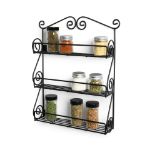 Picture of Scroll Wall Mount 3-Tier Spice Rack - Black