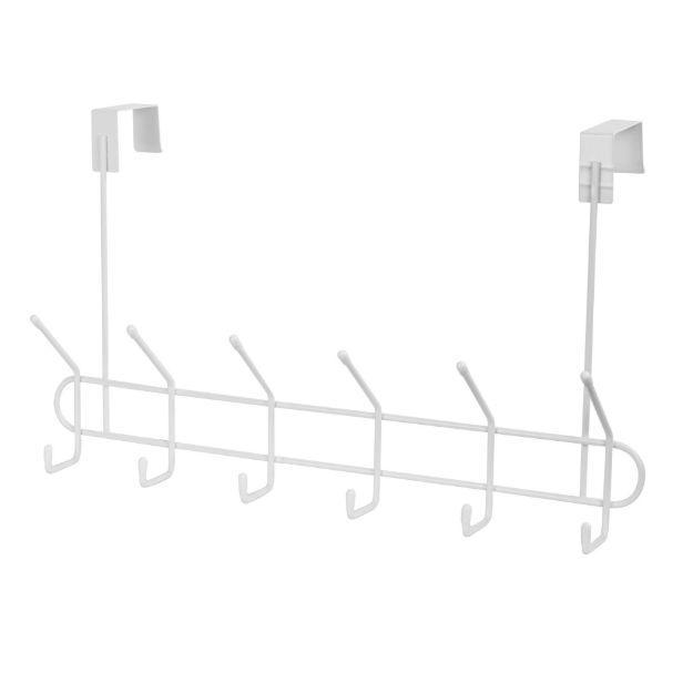 Picture of Over the Door 6-Double Hook Rack - White