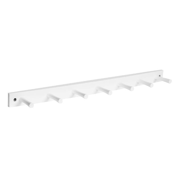 Picture of 7-Peg Wall Mount Wood Rack - White