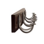 Picture of Stratford 4-Double Hook Wall Mount Wood Rack - Coffee with Graphite Hooks