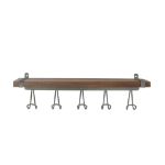 Picture of Vintage Living Wall Mount 5-Hook Wood Shelf - Industrial Gray