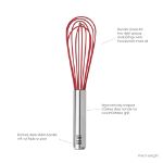 Picture of 9" Silicone Coated Stainless Steel Beat Whisk - Cayenne